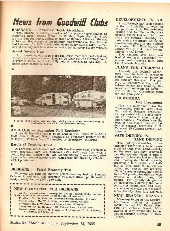 Formation of caravan clubs Vintage Caravans